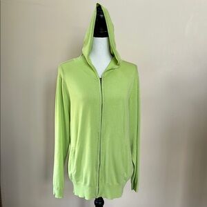 Avenue Lime Green Zip-Up Hoodie (Size 14/16)